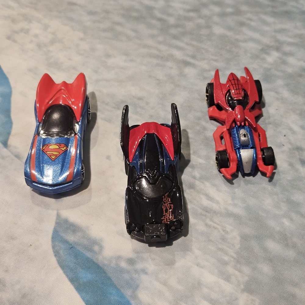Mattel DC Comics Superman Batman Batmobile Diecast Cars Lot of 3